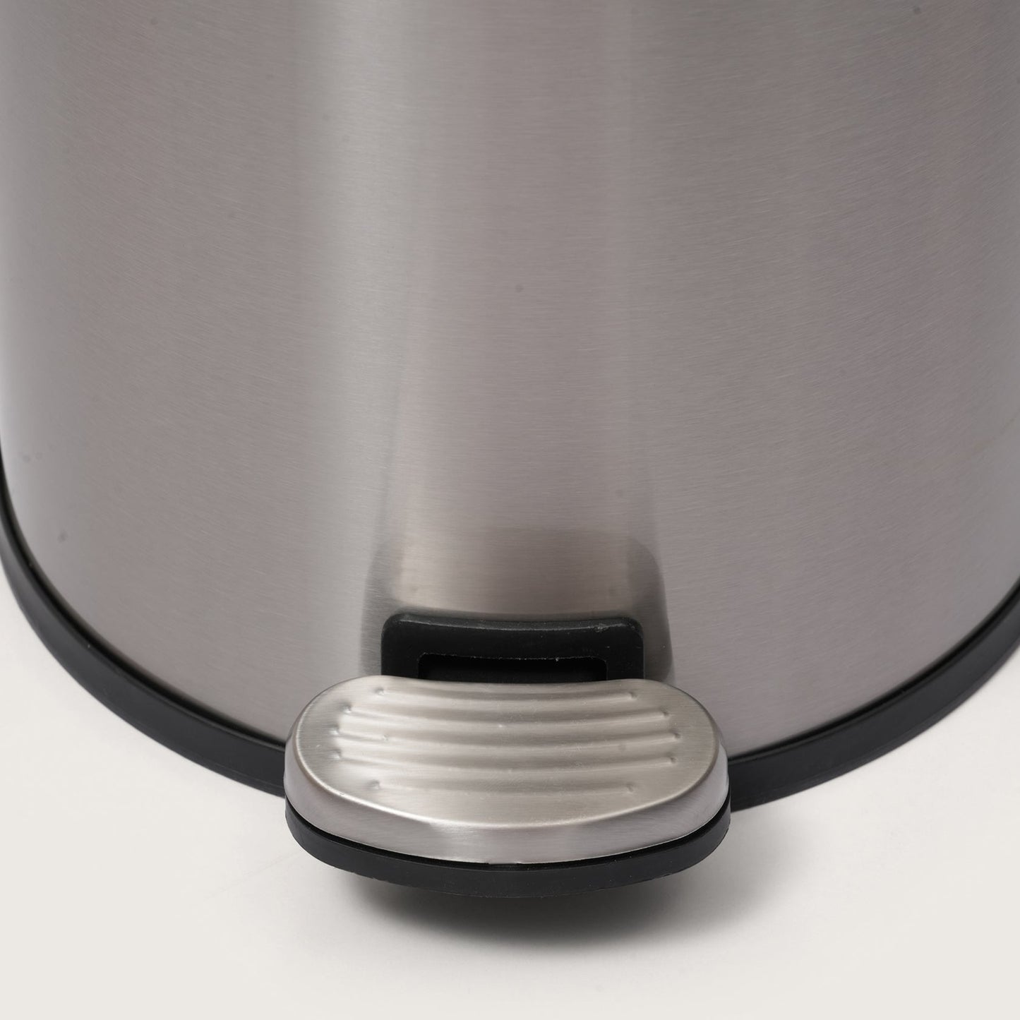 Baskora Silver Stainless Steel Pedal Dustbin - Round Step Trash Can