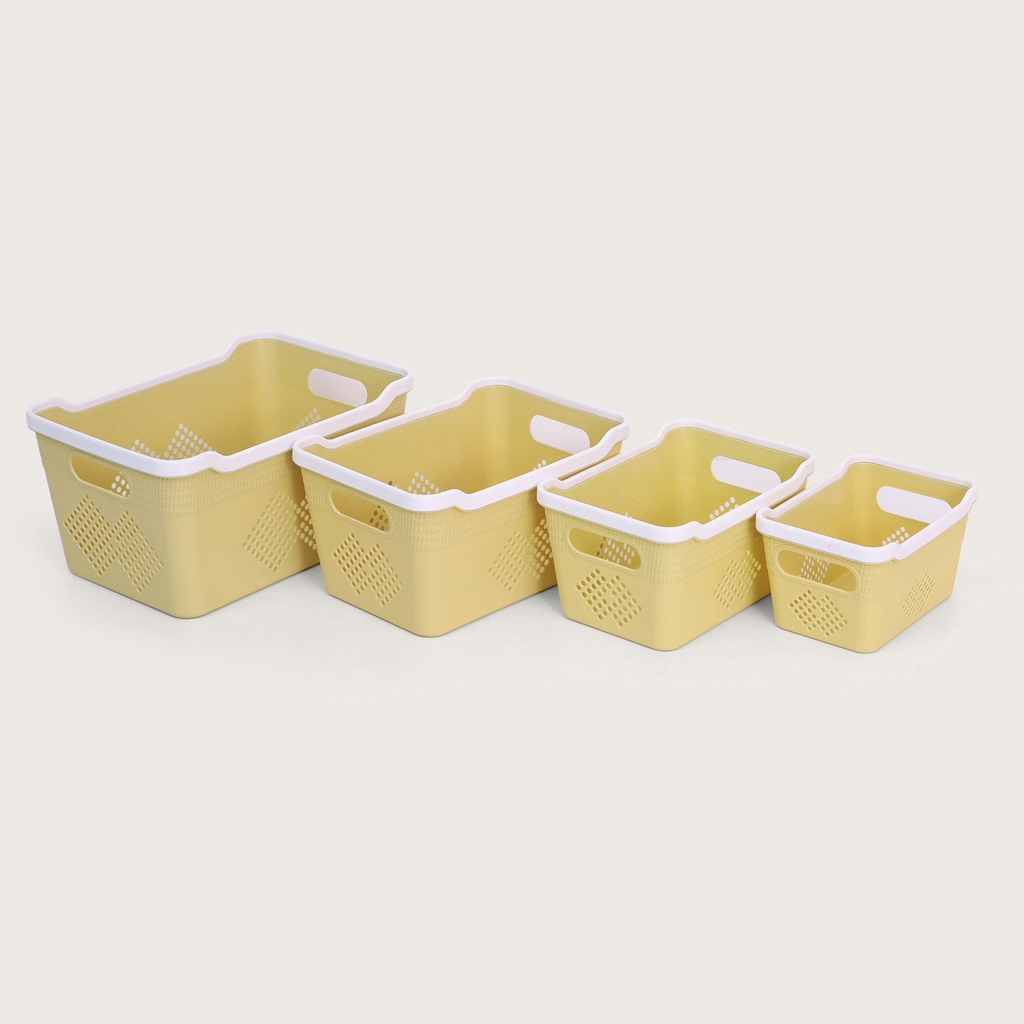 Baskora Plastic Storage Basket Set of 4 - Yellow