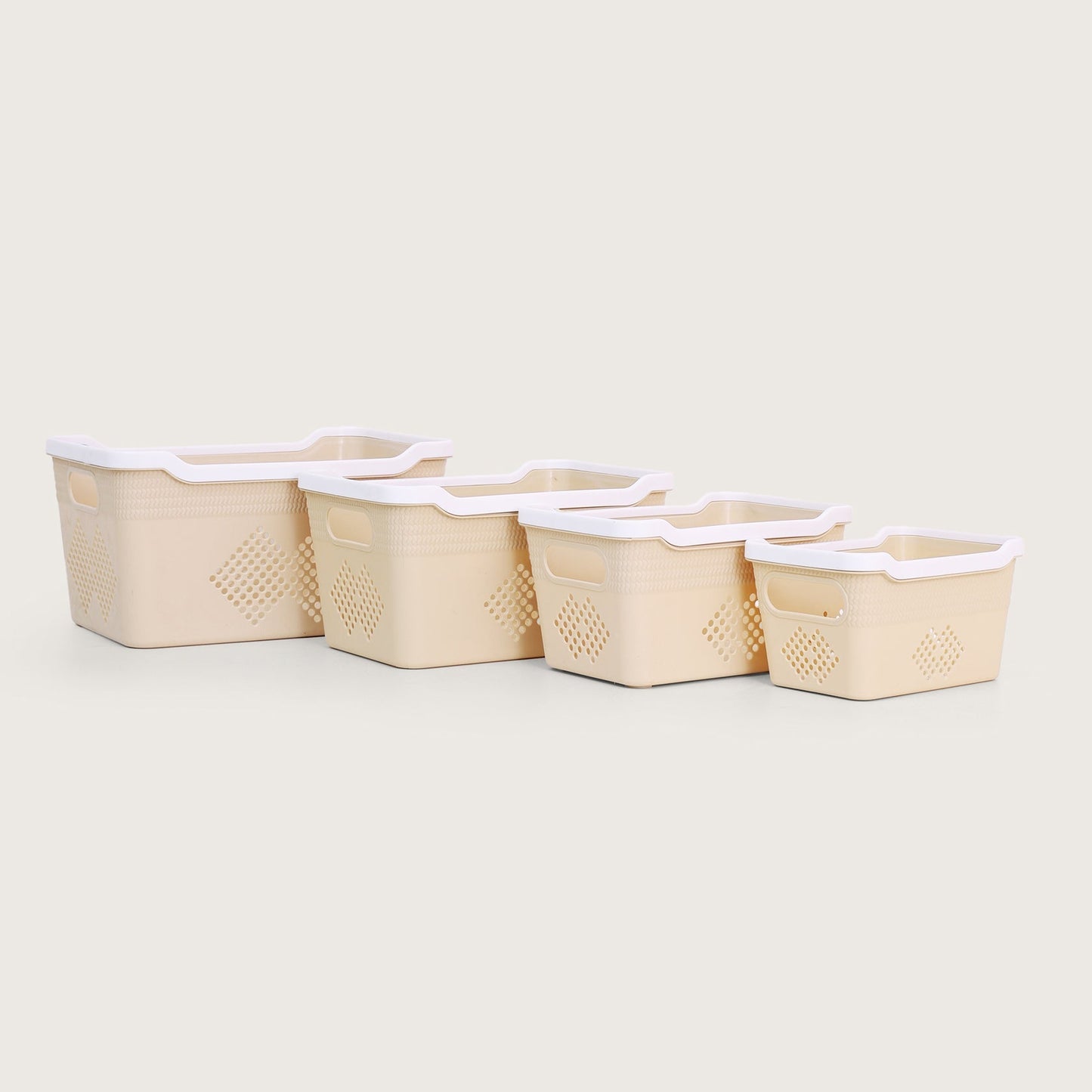 Baskora Plastic Storage Basket Set of 4 - Beige