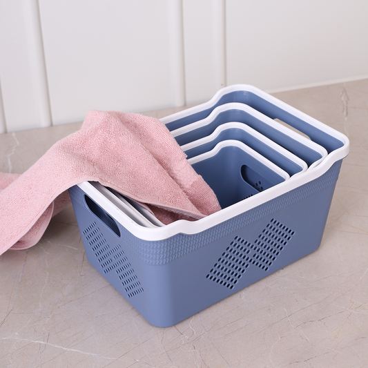 Baskora Plastic Storage Basket Set of 4 - Blue