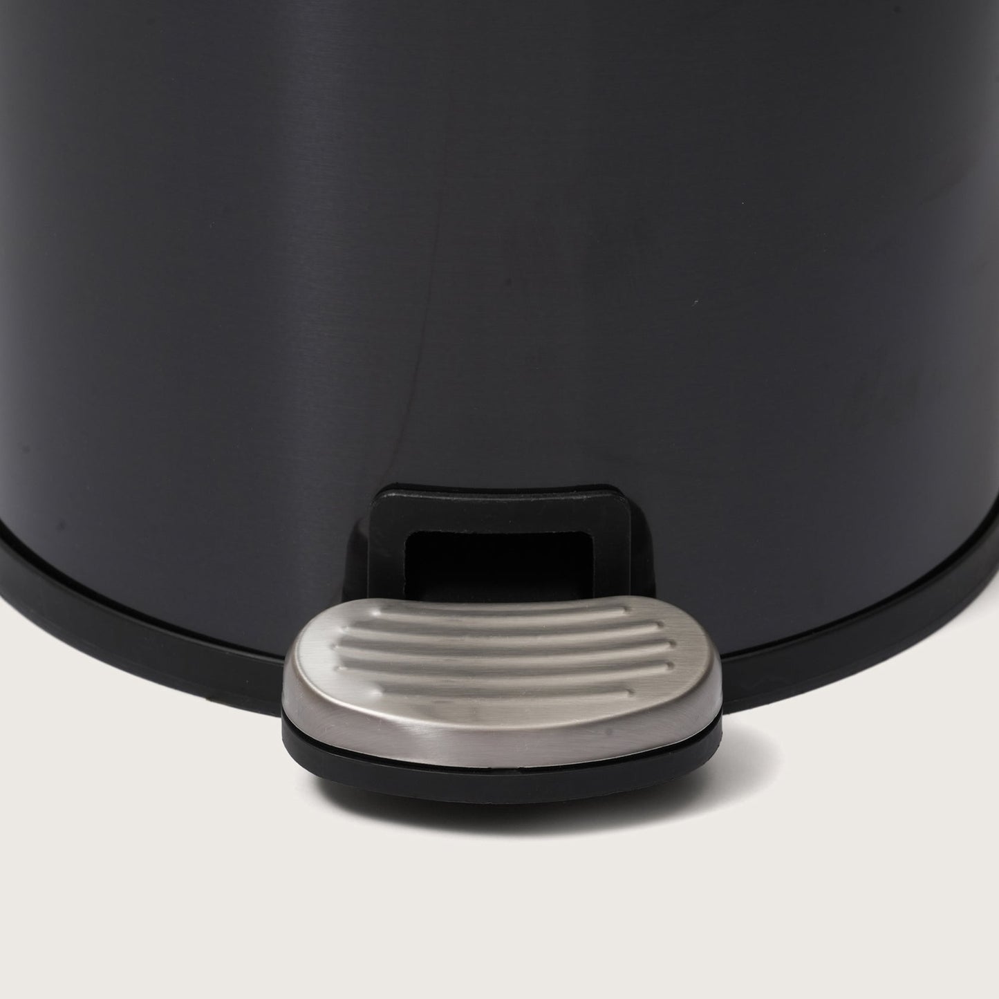 Baskora Black Stainless Steel Pedal Dustbin - Round Step Trash Can