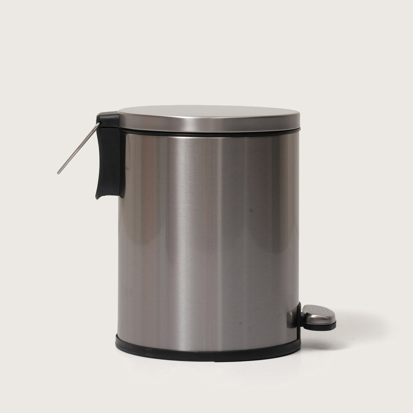 Baskora Silver Stainless Steel Pedal Dustbin - Round Step Trash Can