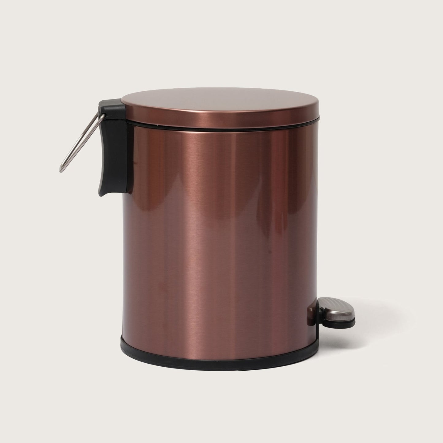 Baskora Rose Gold Stainless Steel Pedal Dustbin - Round Step Trash Can