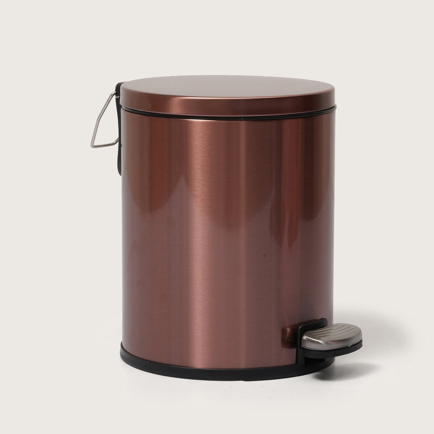 Baskora Rose Gold Stainless Steel Pedal Dustbin - Round Step Trash Can