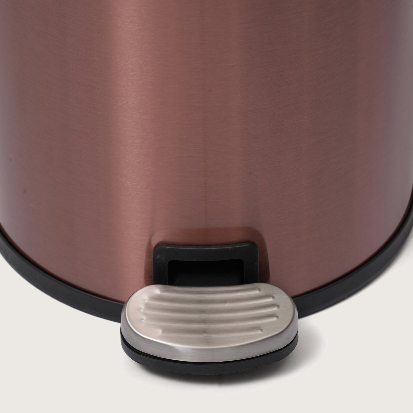 Baskora Rose Gold Stainless Steel Pedal Dustbin - Round Step Trash Can