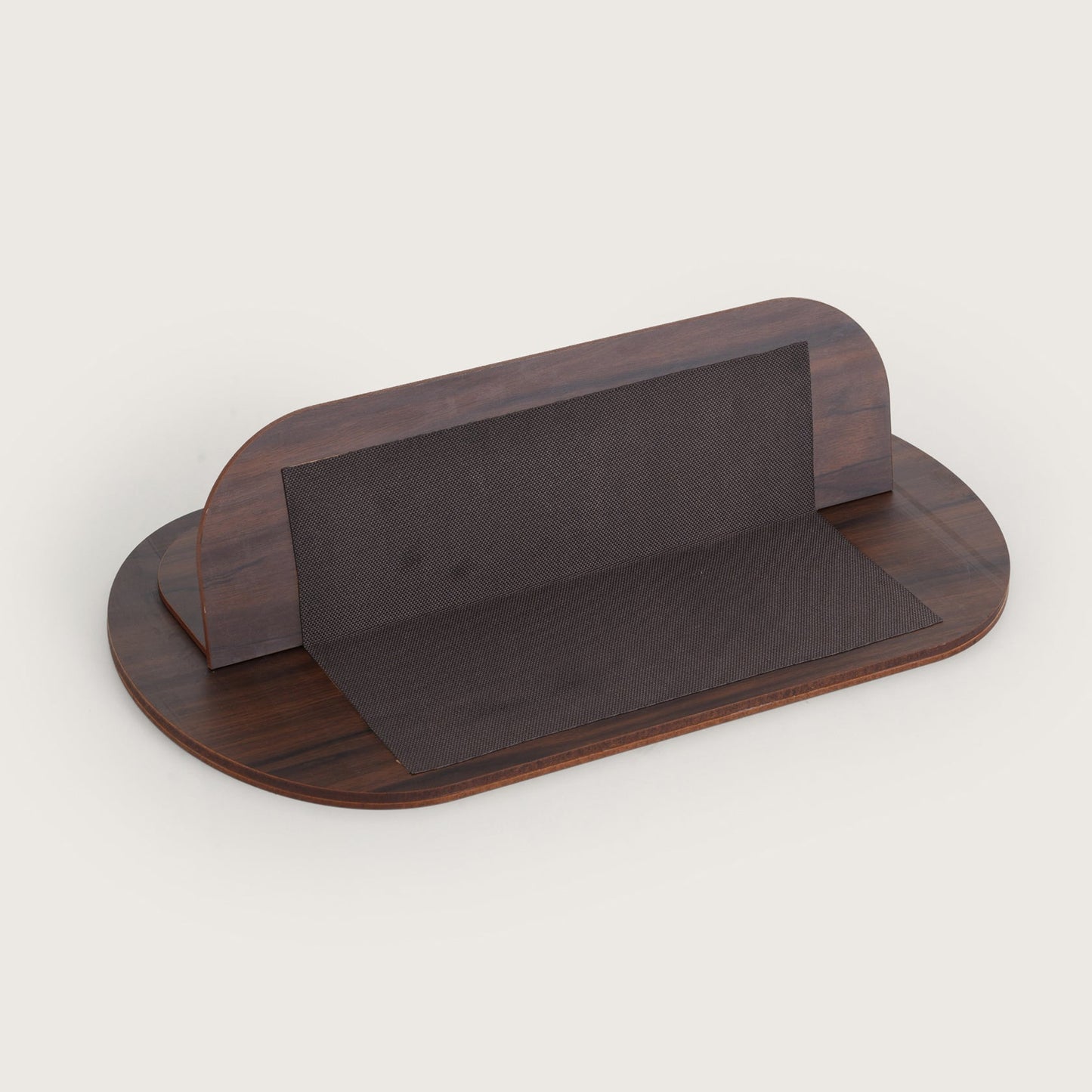 Baskora Contemporary Oak-Tone Oval Sofa Tray