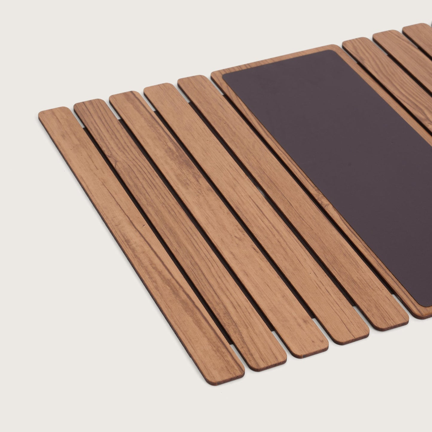 Baskora Elegant Oak-Tone Flexible Sofa Armrest Tray