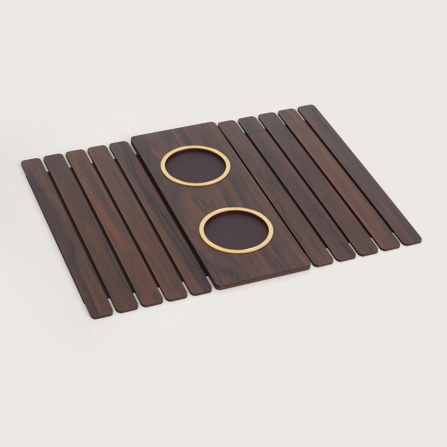 Baskora Contemporary Espresso Rigid Sofa Armrest Tray with Anti-Slip Center