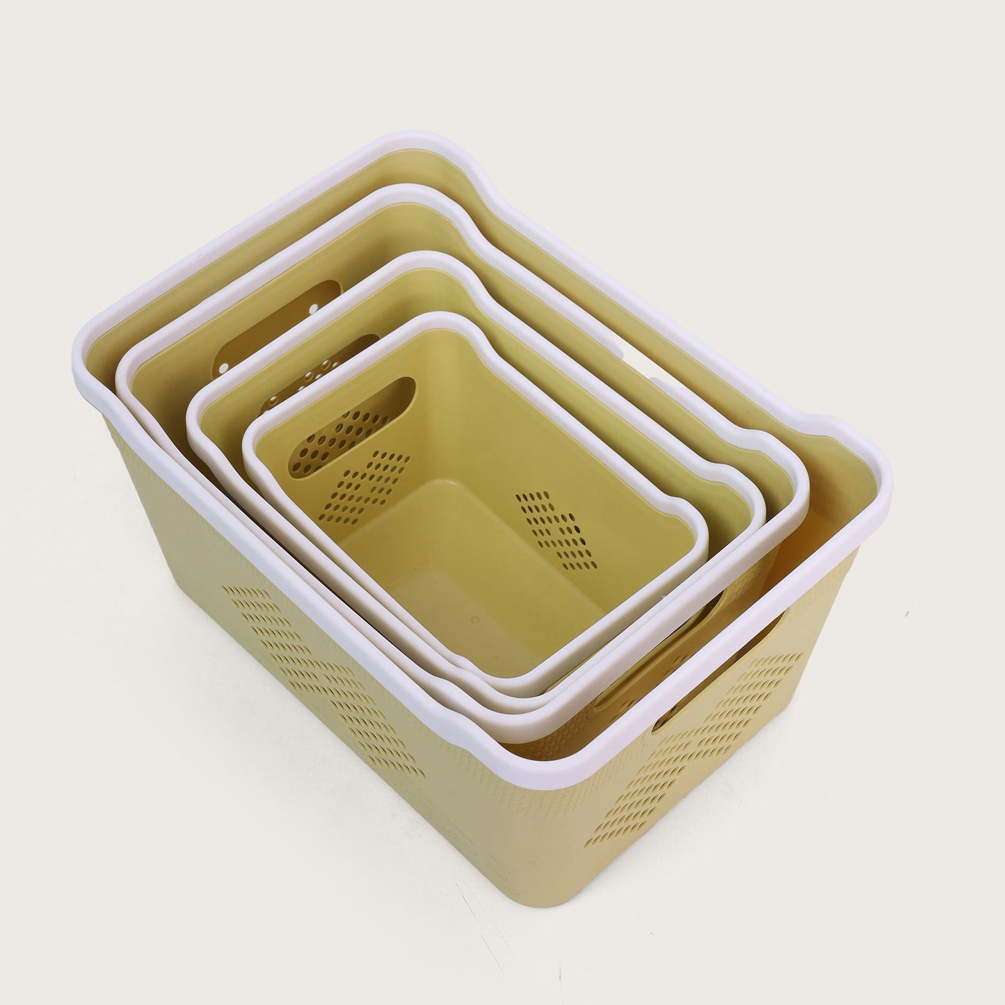Baskora Plastic Storage Basket Set of 4 - Yellow