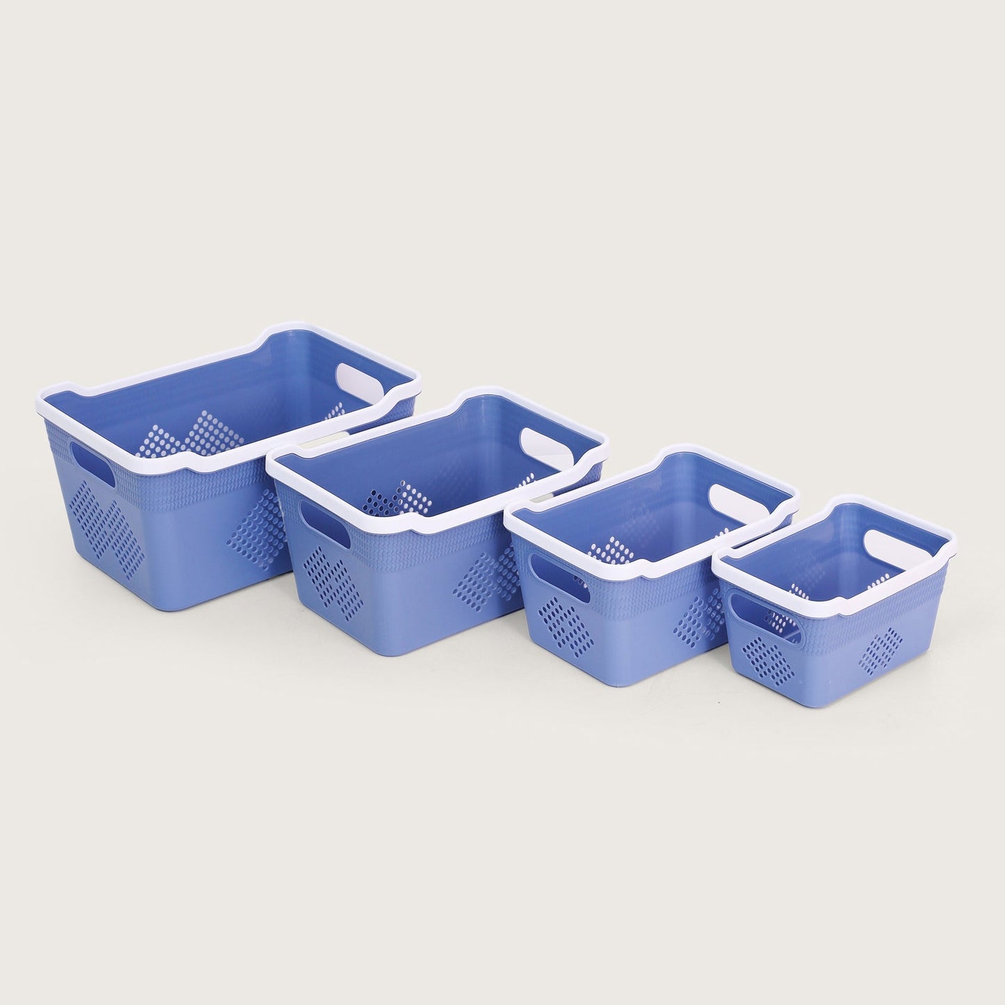 Baskora Plastic Storage Basket Set of 4 - Blue