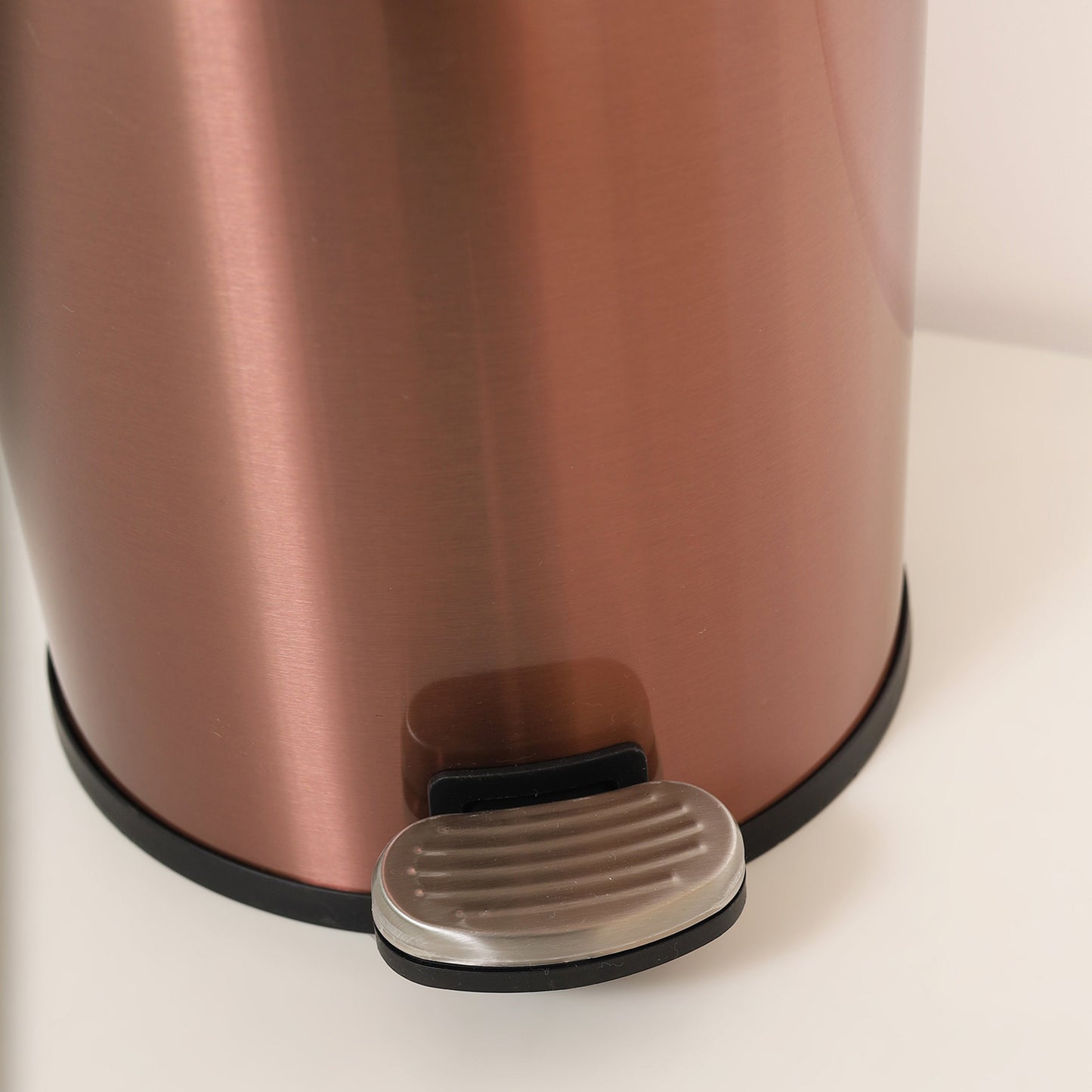 Baskora Pedal Ss Trash Can | Soft Close Dustbin | Rose Gold